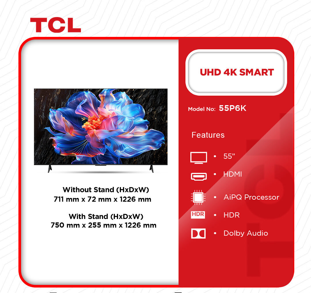 Tcl 55″ UHD 4K Smart Andriod Television 55P6K 2
