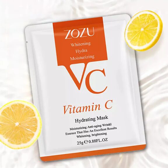 Vitamin C Face Sheet Mask - Brightening & Hydrating Facial Mask for Glowing Skin