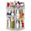 360° Rotating Skincare Organizer - Adjustable Diamond Acrylic Makeup Storage