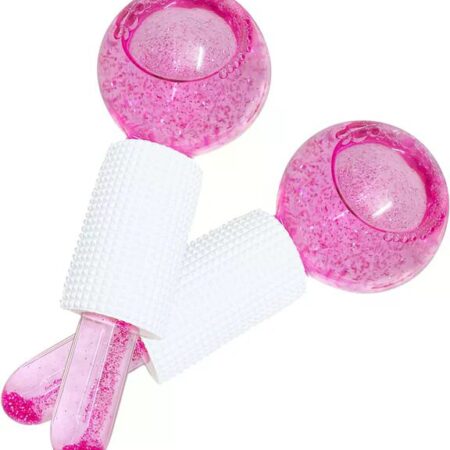 Ice Globe Facial Massager (2pcs) - Cryotherapy Tool for Puffiness, Pores & Skin Tightening