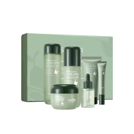Avocado Skincare Set (6-Piece) - Cleanser, Toner, Serum, Eye Cream, Face & Body Moisturize